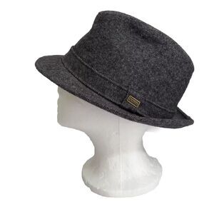 Vintage Dobbs Fifth Avenue Wool Fedora Charcoal Gray Black 7 1/4